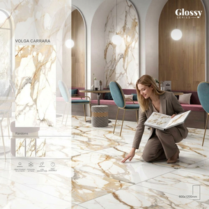 Azulejos de Porcelana Pulida con Aspecto de Mármol Foshan Pulpis Beige de 600x1200 mm, Azulejos de Porcelana, Azulejos SPC para Piso - Product Image 6