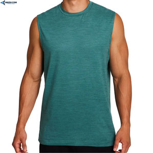 Men's Navy Sleeveless Tank Top O-Neck Casual Knitted Solid Color Style - Product Image 5