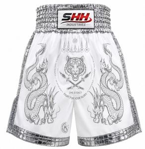 High Quality Satin Stretch Boxing Shorts Custom Designed Muay Thai Style Front Training Shorts Lightweight Breathable Sportswear - Product Image 1