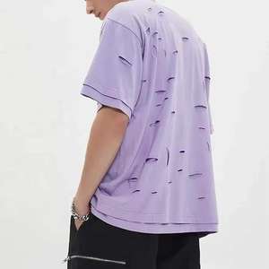 Camisetas de Verano Personalizadas para Hombre, Estilo Desgastado, Cómodas, Transpirables, Tallas Grandes, Algodón Rústico, Diseño OEM - Product Image 5