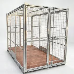Recinto rectangular de acero para perros, malla galvanizada, suministros de jardín, jaula para mascotas, estilo industrial, valla exterior a prueba de óxido - Product Image 3