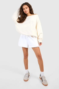 Women Fashion <b>Off</b> <b>Shoulder</b> Sweat Shirt Oversized Soft Fleece Pullover Long Sleeve Casual Warm Top Plain Custom Clothing - Product Image 3