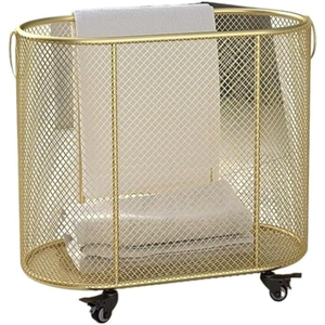 Cesta de Almacenamiento Metálica Dorada Elegante, Cesto de Ropa Multiusos de Alambre para Ropa y Juguetes, Hierro con Recubrimiento en Polvo para Hogar y Hoteles - Product Image 6