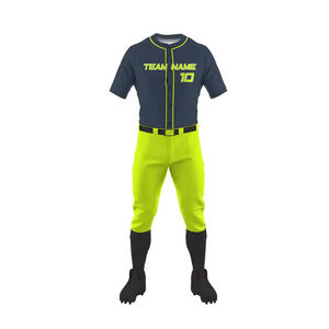 Ensembles d'uniformes de baseball sublimés sur mesure, tissu 100% polyester, vêtements de sport de haute qualité, respirants, antibactériens, logo personnalisé - Product Image 1