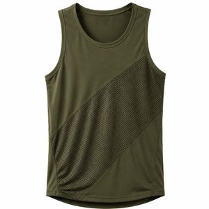 Débardeur pour homme, uni, sportif, à séchage rapide, col rond, respirant, tricoté, 100% polyester, coupe ajustée - Product Image 5