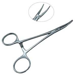 1pc Manual Stainless Steel Hemostatic Surgical Forceps Tool Hemostat Locking Clamps Fishing <b>Pliers</b> Curved Tip Instrument <b>Set</b> - Product Image 5