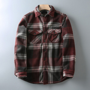 Chaqueta de lona vintage de alta calidad unisex con capucha de sherpa, estilo streetwear, patchwork, talla grande, a cuadros, forro grueso. - Product Image 1