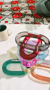 Collar Largo de Resina con Eslabones Grandes, Estilo Moderno, Mezcla de Colores, Punk, Hueco, Grueso, Cadena para Colgar en la Pared, Decoración del Hogar, Hecho a Mano, Regalo de Cumpleaños - Product Image 4