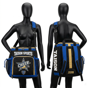 Sac de cheerleading pour femmes en polyester de haute qualité, design élégant multicolore turquoise, impression par sublimation, logo personnalisé, sac de sport et de voyage - Product Image 5