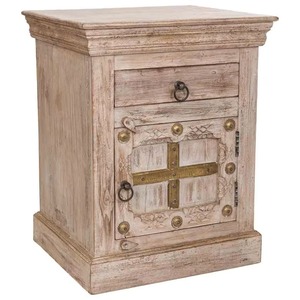 Solid Mango Wood Nightstand <b>End</b> <b>Table</b> Antique Cabinet Accent Side <b>Table</b> for Bedroom Living Room - Product Image 2