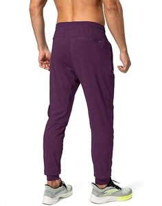 Pantalones Deportivos para Hombre, Color Morado, Cintura Elástica con Cordón, Bolsillos Laterales, Secado Rápido, Tejido de Punto, Estilo Casual para Primavera - Product Image 3