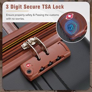 Bagaglio rigido con serratura TSA, valigia leggera espandibile da 28 "con ruote Spinner, bagaglio singolo Vintage, nero - Product Image 4