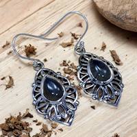 Boucles d'oreilles pendantes faites à la main en argent sterling 925 avec labradorite naturelle, prix de gros, bijoux en pierres précieuses