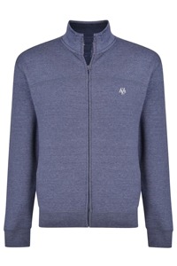 Blue <b>Men's</b> Fleece Winter Sweatshirt Two Functional Zips Windproof Polyester/Cotton Funnel Neck Long Sleeves - Product Image 4