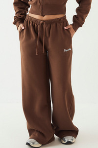 Pantalones de chándal anchos de cintura alta con cordón elástico para mujer, estilo casual y relajado, de pierna recta, para descansar, venta al por mayor de ropa. - Product Image 3