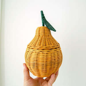 Nursery accent <b>rattan</b> <b>storage</b> baskets competitive price apple shape basket with removable lid - Product Image 3