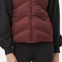 Nouvel article : Gilet matelassé pour femme à col montant, fermeture éclair, couleur unie, vêtement d'extérieur décontracté, longueur courte, coupe-vent en polyester, OEM