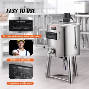 Pasteurisateur de lait de qualité commerciale 30L, équipement de pasteurisation professionnel en acier inoxydable 304 de qualité alimentaire - Product Image 5