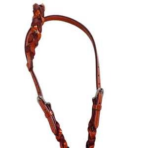 Bridon en cuir tressé à la main style western avec harnais et ferrures en acier inoxydable - Product Image 1