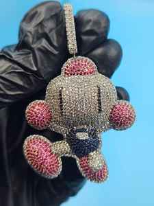 Pendentif en moissanite multicolore au design unique pour les soirées hip-hop, en argent sterling 925, bijoux fins, pendentifs et breloques - Product Image 4