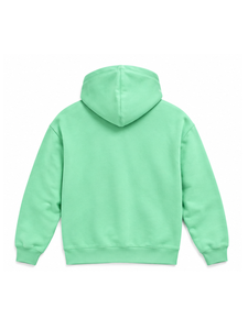 Hot Selling 100% Cotton 350gsm Heavy Weight Mint Green Zip-Up Hoodie With Front Logo Regular Fit Fleece Casual Sweatshirt Autumn - Product Image 6