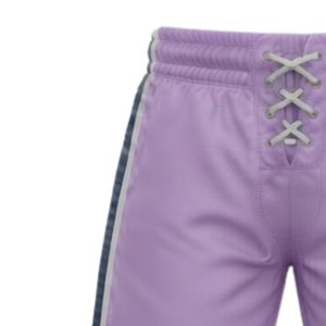 Shorts de sport pour hommes, imprimés sublimés violet, en polyester, avec cordon de serrage et bande latérale, pour l'entraînement et la performance - Product Image 4