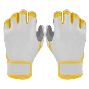 Gants de frappe blancs avec garniture orange, en cuir rembourré, fermeture auto-agrippante, pour l'entraînement, unisexe adulte - Product Image 1