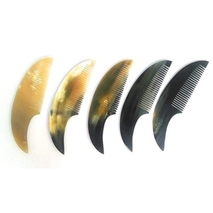 Peine de Cuerno de Búfalo Natural, Color Aleatorio, para Masaje de Barba, Peines Multiusos de Diferentes Tamaños, Precio de Fábrica para Peluquería - Product Image 3