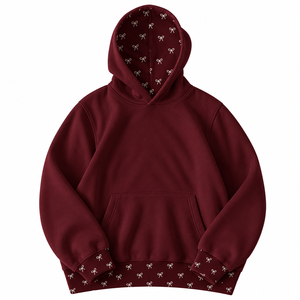 Women's <b>White</b> <b>Hoodie</b> Sweatshirt Floral Lined Hood And Hem Regular Fit Casual Long Sleeve Pullover With Pockets Autumn Style - Product Image 6