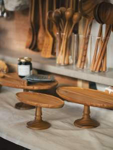 Base para Pastel de Madera Pulida a Mano de Primera Calidad para Exhibición de Postres en Fiestas de Lujo y Uso en Panaderías Caseras - Product Image 2