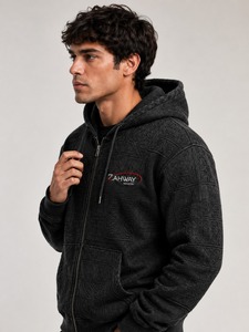 Streetwear Jacket Wholesale Supplier Style Custom Men Zipper Hoodie Casual Fleece Full <b>Zip</b> <b>Hooded</b> top Long Sleeve - Product Image 3