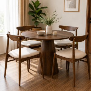 ARTERRA Ensemble de table et de chaises de salle à manger en teck moderne de luxe, écologique et durable pour la maison, les restaurants et les hôtels - Product Image 6