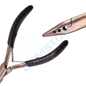 Alicates Profesionales de 3 Orificios para Extensiones de Cabello Color Oro Rosa de 5.5 Pulgadas |   Herramienta de Acero Inoxidable para Abrochar Anillos Micro y Cerrar Cuentas - Product Image 2
