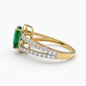 แหวนเพชรทรงรีและทรงกลมในทองคำขาว 14K |   เครื่องประดับชั้นดีสำหรับผู้หญิง 2.25 กะรัต - Product Image 4