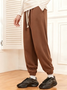 Men Casual Fleece <b>Jogger</b> Pants Elastic Waist Drawstring Side Pockets Thick Warm Winter Sweatpants for Home Wear - Product Image 1