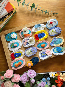 <b>Beginner</b> Crochet Hair Clip <b>Kit</b> Soft Acrylic Yarn Floral Pattern DIY <b>Knitting</b> Set Assorted Colors 3-14 Years 99 Gold Data - Product Image 4