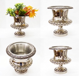 Florero de Metal Elegante, Niquelado, Pulido Brillante, Moderno, de Lujo, en Oferta, para Decoración del Hogar, Bodas, Floreros Antiguos - Product Image 4