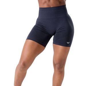 Shorts de sport pour femmes, bleu marine, taille haute, sans couture, compression, extensibles, pour la gym, le fitness, l'entraînement, les sports, les activités sportives - Product Image 1