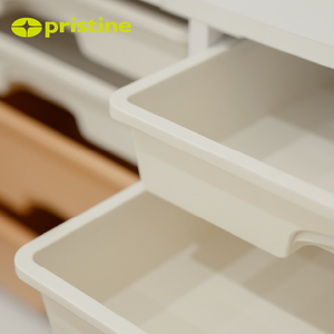Minimalist 4-Layer <b>Plastic</b> Storage Cabinet With Drawers Rectangular Design For Multifunctional <b>Stacking</b> Unit - Product Image 5