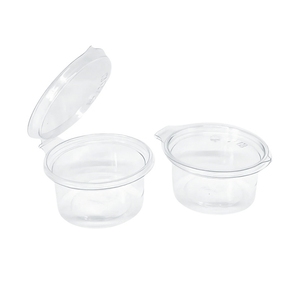 2oz 60ml Disposable PET <b>Sauce</b> Cups with Hinged Lids To Go Condiment Containers for Takeaway Food Packaging Custom Logo - Product Image 1