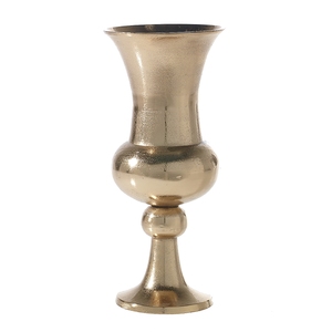 Champagne Gold Trumpet <b>Vase</b> <b>Set</b> of 3 Tall Slender Metallic Floral <b>Vases</b> Elegant Pedestal Flower Urns for Wedding Centerpieces - Product Image 3
