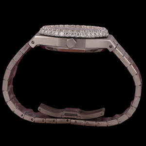 Atractiva Correa de Acero Inoxidable Personalizada, Solo Bisel, Diamante Moissanita con Esfera Negra, Hermosa Joyería para Hombre - Product Image 5