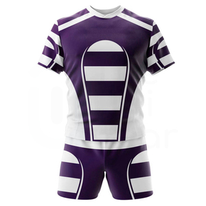 Derniers modèles d'uniformes de rugby unisexes pour adultes, respirants, anti-humidité, séchage rapide, personnalisables, maillots et shorts de haute qualité 100% - Product Image 1
