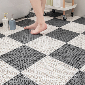 Baldosas de vinilo plástico para baño, baldosas huecas antideslizantes de PVC, tapete de suelo de ingeniería empalmado. - Product Image 1