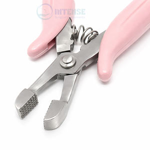 Alicates Duraderos de Acero Inoxidable de 6 Pulgadas para Eliminar Uniones, con Ranuras Horizontales, Ligeros, de Doble Cara, con Punta de Aguja y Empuñadura Rosa para Cabello - Product Image 2