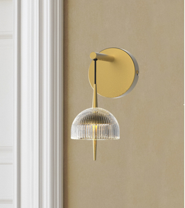 Modern Metal <b>Wall</b> Lamp with Glass Shade, LED 6W Indoor <b>Wall</b> <b>Sconce</b> for Bedroom, Living Room & Hotel - Product Image 1