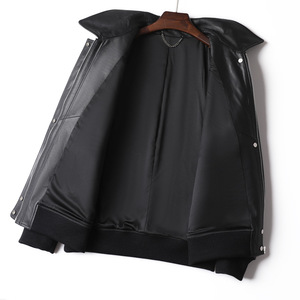 Chaqueta de Cuero PU para Hombre, Manga Larga, Resistente al Viento, Estilo Otoñal, Color Negro - Product Image 3