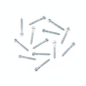 PDC Model 4 High Strength Class 4 Carbon Steel (C1022/1018) Metric/Inch Zinc Plated External Hex Head Coarse Wood Thread <b>Screw</b> - Product Image 1