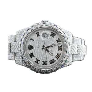Reloj de Diamantes Resistente al Agua, Analógico, de Acero Inoxidable, Movimiento Automático de Cuarzo, Unisex, con Diamantes Moissanite - Product Image 5