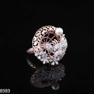Anillo de Diamantes de Corte Brillante Cultivados en Laboratorio, Chapado en Oro Rosa, D'VINS JEWELS, para Mujer, Regalo de Compromiso, Boda, Fiesta, Moderno y Elegante - Product Image 1